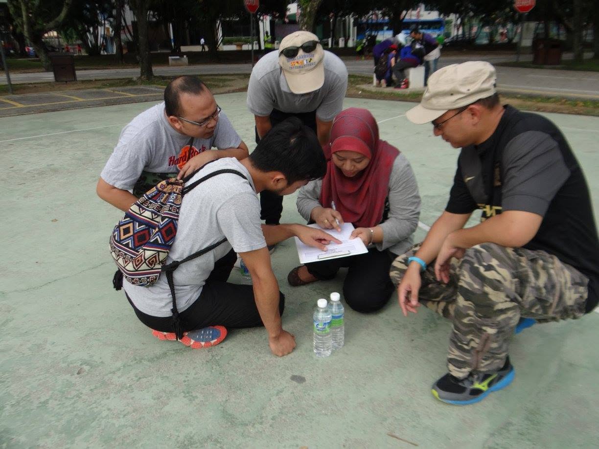NSSI employees taking part in a corporate team building programme